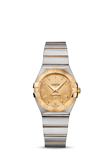 Omega Constellation Quartz 27 Brushed Stainless Steel / Yellow Gold / Champagne